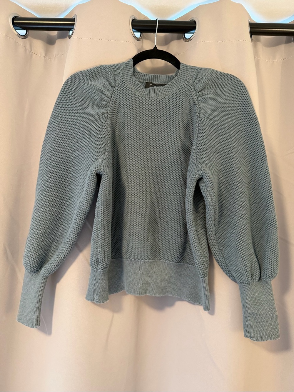 Ann Taylor Puff Sleeve Crewneck Sweater